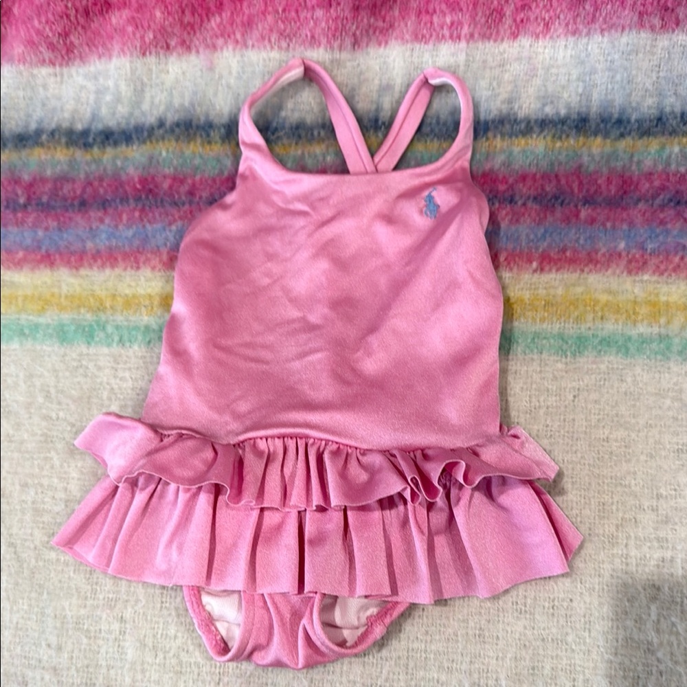 Ralph Lauren Pink Swimsuit with Ruffles